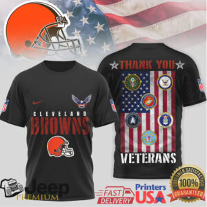 Cleveland Browns Veterans Day Military Salute American Flag T Shirt