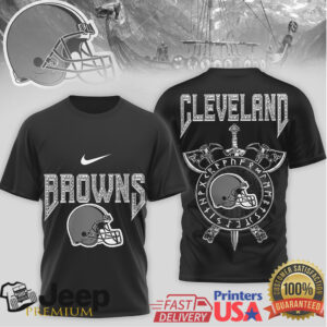 Cleveland Browns Viking Helmet & Battle Axe Graphic T Shirt