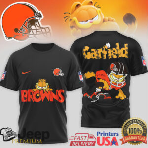 Cleveland Browns x Garfield Custom Graphic NFL T Shirt