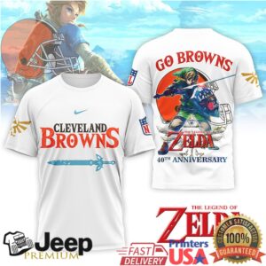 Cleveland Browns x Legend of Zelda 40th Anniversary Link Hero T Shirt