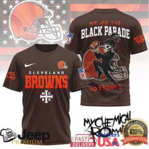 Cleveland Browns x My Chemical Romance Black Parade Skeleton Graphic Tee