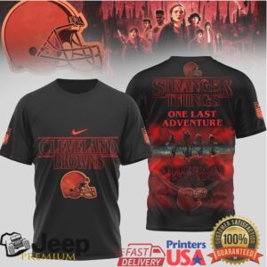 Cleveland Browns x Stranger Things “One Last Adventure” Black T Shirt Cleveland Browns x Stranger Things “One Last Adventure” Black T Shirt