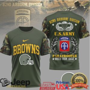 Cleveland Browns x U.S. Army 82nd Airborne Paratrooper Military T Shirt Cleveland Browns x U.S. Army 82nd Airborne Paratrooper Military T Shirt