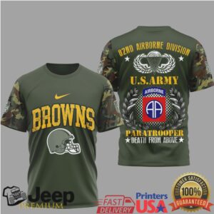 Cleveland Browns x U.S. Army 82nd Airborne Paratrooper Military T Shirt