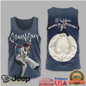 Conan Gray Wishbone World Tour 2026 Vintage Navy Blue Shirt