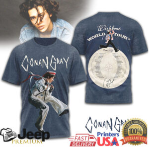 Conan Gray Wishbone World Tour 2026 Vintage Navy Blue Shirt