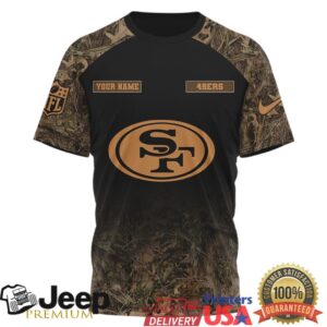 Custom Name San Francisco 49ers Hunting Season Camo 3D T Shirt