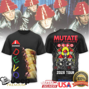 DEVO Mutate Don't Stagnate 2026 Tour Retro Energy Dome T Shirt