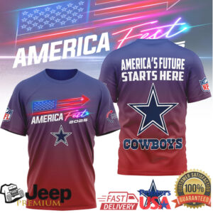 Dallas Cowboys America Fest 2025 Gradient Patriot T Shirt