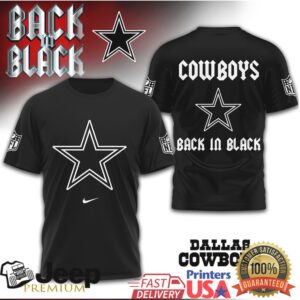 Dallas Cowboys Back in Black NFL Star Graphic Tee Dallas Cowboys Back in Black NFL Star Graphic Tee