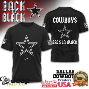 Dallas Cowboys Back in Black NFL Star Graphic Tee
