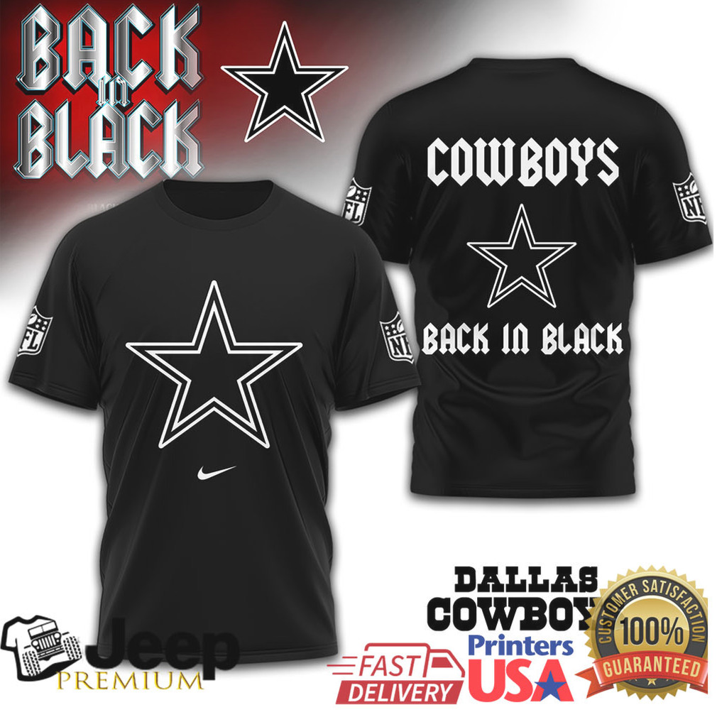 Dallas Cowboys Back in Black NFL Star Graphic Tee Dallas Cowboys Back in Black NFL Star Graphic Tee