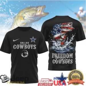 Dallas Cowboys Freedom Fishing Bass Patriotic Sports Shirt