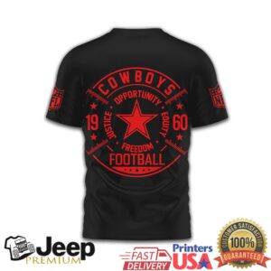 Dallas Cowboys Freedom Opportunity Justice Equity Star Logo Black T Shirt Dallas Cowboys Freedom Opportunity Justice Equity Star Logo Black T Shirt