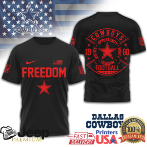 Dallas Cowboys Freedom Opportunity Justice Equity Star Logo Black T Shirt