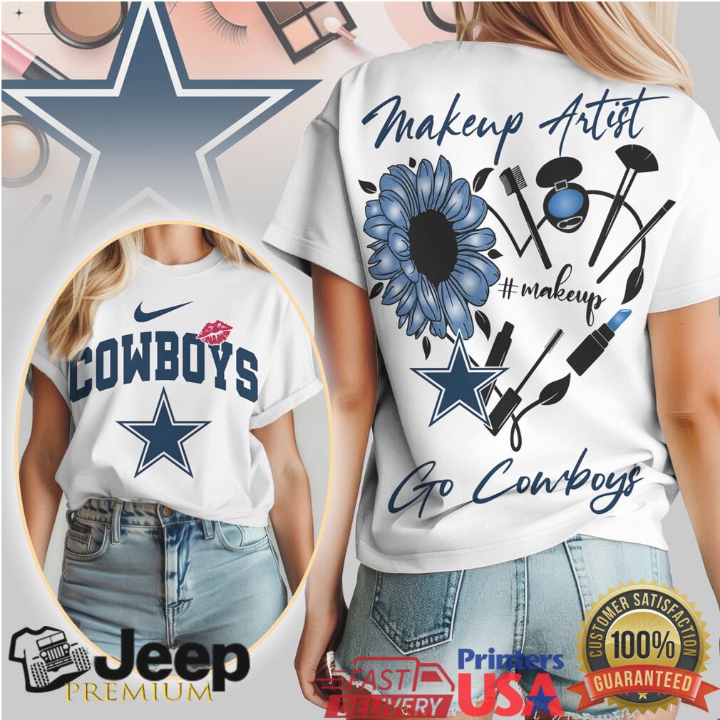 Dallas Cowboys Makeup Artist Sunflower Heart T ShirtGo Cowboys Women’s Tee Dallas Cowboys Makeup Artist Sunflower Heart T ShirtGo Cowboys Women’s Tee