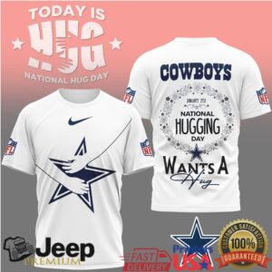 Dallas Cowboys National Hugging Day Star Logo Graphic T Shirt Dallas Cowboys National Hugging Day Star Logo Graphic T Shirt