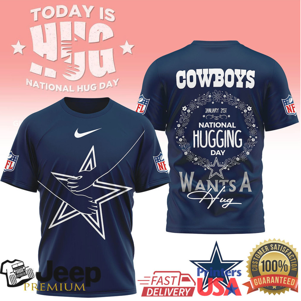 Dallas Cowboys National Hugging Day Star Logo Graphic T Shirt Dallas Cowboys National Hugging Day Star Logo Graphic T Shirt