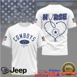 Dallas Cowboys Nurse T Shirt NFL Nurse Work of Heart Apparel Dallas Cowboys Nurse T Shirt NFL Nurse Work of Heart Apparel