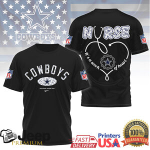 Dallas Cowboys Nurse T Shirt NFL Nurse Work of Heart Apparel