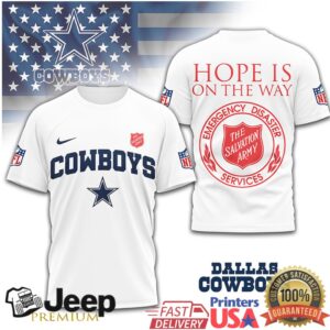 Dallas Cowboys Salvation Army Hope Is On The Way Emergency Services Tee Dallas Cowboys Salvation Army Hope Is On The Way Emergency Services Tee