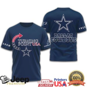 Dallas Cowboys Turning Point USA Freedom & Football Graphic Tee Dallas Cowboys Turning Point USA Freedom & Football Graphic Tee