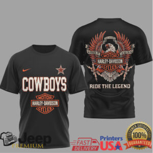 Dallas Cowboys x Harley Davidson “Ride The Legend” 122 Years Anniversary T Shirt