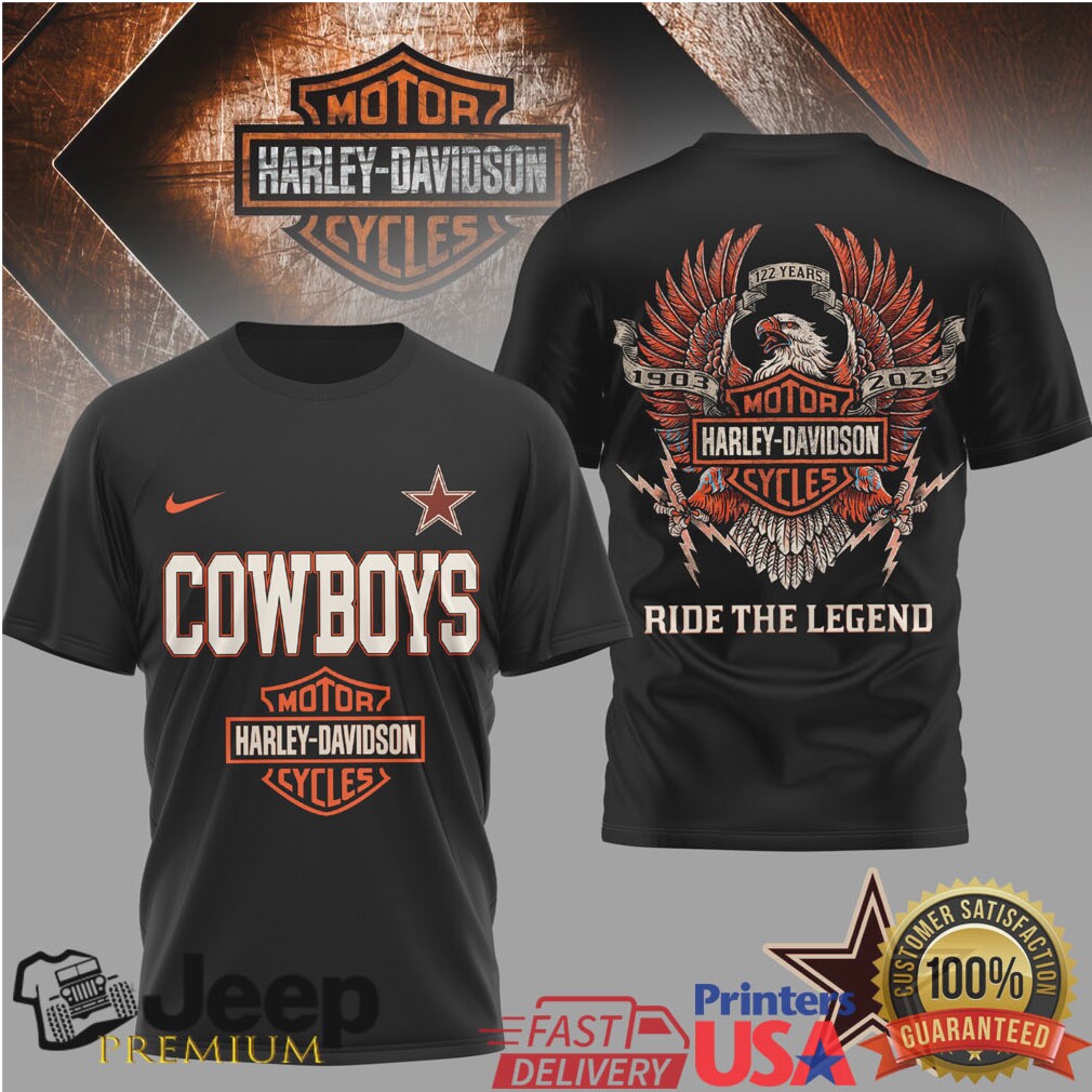 Dallas Cowboys x Harley Davidson “Ride The Legend” 122 Years Anniversary T Shirt Dallas Cowboys x Harley Davidson “Ride The Legend” 122 Years Anniversary T Shirt