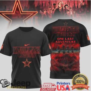Dallas Cowboys x Stranger Things “One Last Adventure” Black T Shirt Dallas Cowboys x Stranger Things “One Last Adventure” Black T Shirt