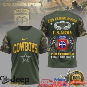 Dallas Cowboys x U.S. Army 82nd Airborne Paratrooper Military T Shirt Dallas Cowboys x U.S. Army 82nd Airborne Paratrooper Military T Shirt