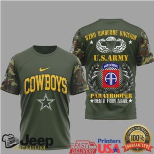 Dallas Cowboys x U.S. Army 82nd Airborne Paratrooper Military T Shirt