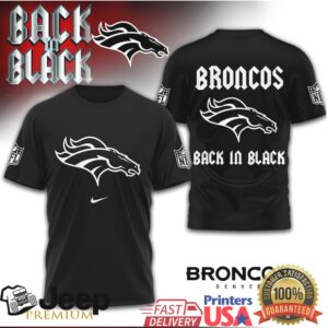Denver Broncos Back in Black NFL Logo T Shirt Denver Broncos Back in Black NFL Logo T Shirt