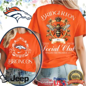 Denver Broncos Bridgerton Social Club Tee Spilling The Tea NFL Fan Apparel Denver Broncos Bridgerton Social Club Tee Spilling The Tea NFL Fan Apparel