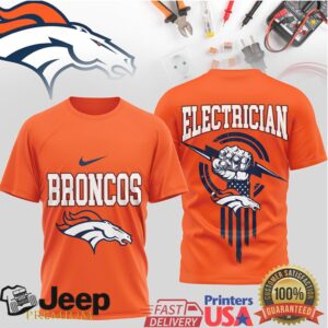 Denver Broncos Electrician Profession NFL Logo Graphic T Shirt Denver Broncos Electrician Profession NFL Logo Graphic T Shirt