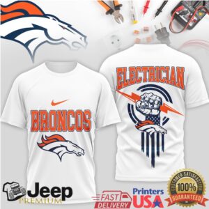 Denver Broncos Electrician Profession NFL Logo Graphic T Shirt