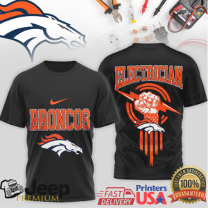 Denver Broncos Electrician Profession NFL Logo Graphic T Shirt