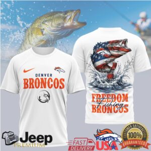 Denver Broncos Freedom Fishing American Flag Bass Sport T Shirt Denver Broncos Freedom Fishing American Flag Bass Sport T Shirt