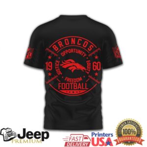 Denver Broncos Freedom Football Justice Equity 1960 Graphic Tee