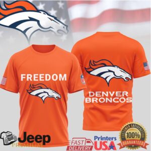 Denver Broncos Freedom Patriotic Team Logo American Flag Shirt