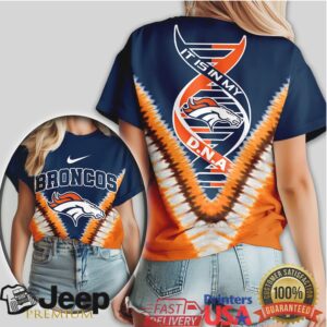 Denver Broncos “It's In My DNA” Tie Dye Fan T Shirt