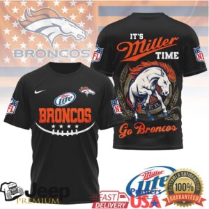 Denver Broncos Miller Lite “It’s Miller Time” NFL Graphic T Shirt Denver Broncos Miller Lite “It’s Miller Time” NFL Graphic T Shirt