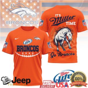 Denver Broncos Miller Lite “It's Miller Time” NFL Graphic T Shirt