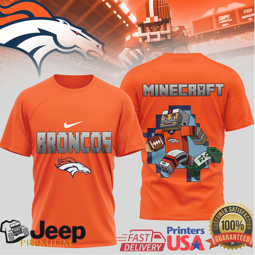 Denver Broncos Minecraft Gamer Edition Football Tee Denver Broncos Minecraft Gamer Edition Football Tee