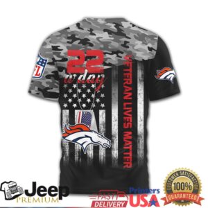 Denver Broncos NFL Veteran Suicide Awareness Tee 22 A Day Camo