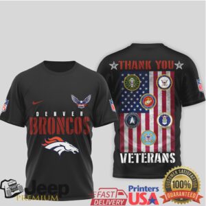 Denver Broncos Thank You Veterans Military Appreciation Black T Shirt Denver Broncos Thank You Veterans Military Appreciation Black T Shirt