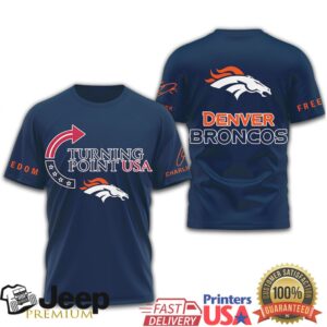 Denver Broncos Turning Point USA Freedom & Football Graphic Tee Denver Broncos Turning Point USA Freedom & Football Graphic Tee