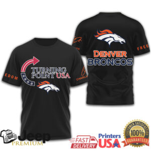Denver Broncos Turning Point USA Freedom & Football Graphic Tee