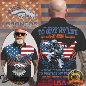 Denver Broncos Veteran “Give My Life For Family” Patriotic Pride Polo Shirt Denver Broncos Veteran “Give My Life For Family” Patriotic Pride Polo Shirt