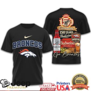 Denver Broncos x Budweiser 150 Years Anniversary Limited Edition T Shirt Denver Broncos x Budweiser 150 Years Anniversary Limited Edition T Shirt