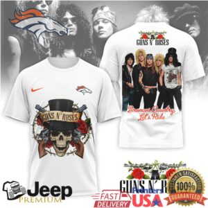 Denver Broncos x Guns N’ Roses Broncos Country Let’s Ride Rock Tee Denver Broncos x Guns N’ Roses Broncos Country Let’s Ride Rock Tee